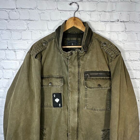 G.H. Bass Military Utility Field Jacket XXL Mens Green Patches Barn Chore Coat - Picture 2 of 11